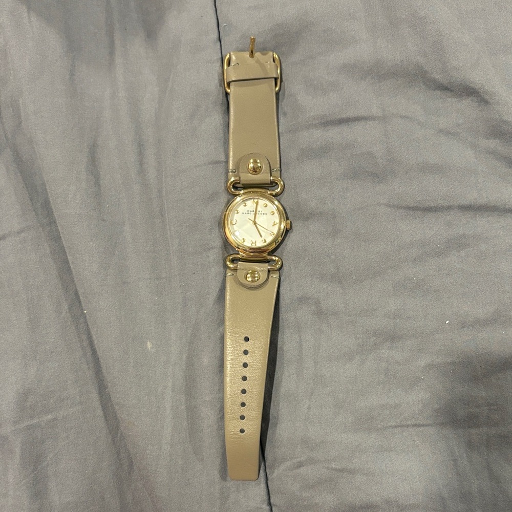 Marc by Marc Jacobs Gold Watch with Cream Strap